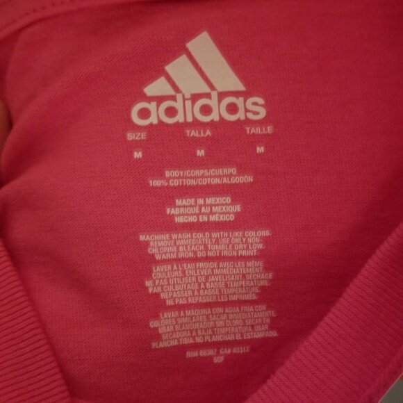 NEW Adidas V-neck Logo Short Sleeve Top Medium - Picture 6 of 6